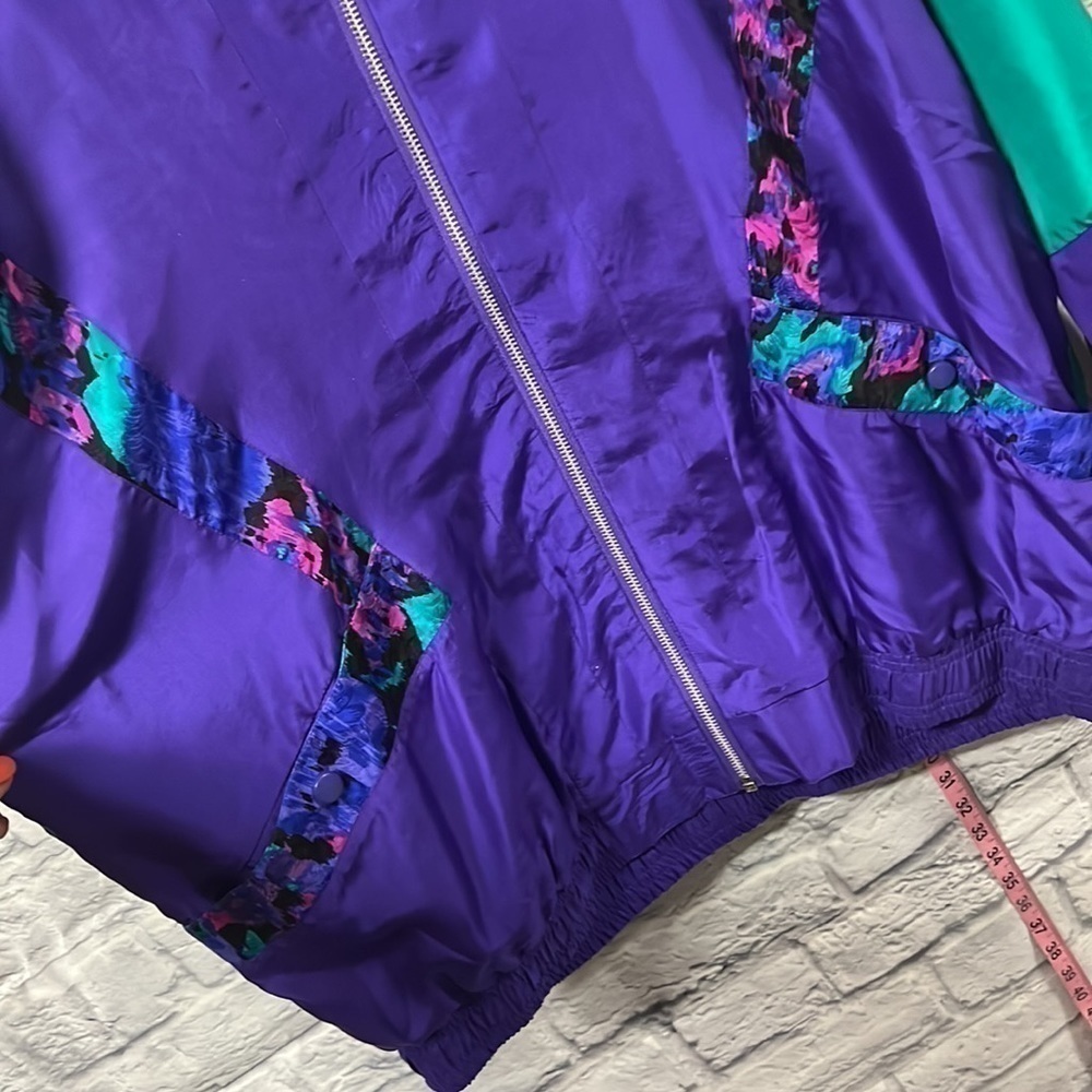 vintage Janeve windbreaker zip up size large purple\green color - Picture 7 of 8